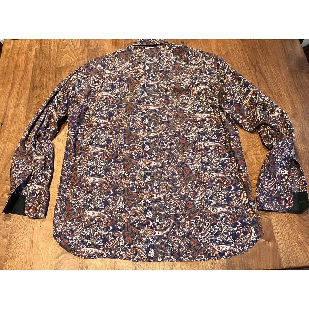 Paul Fredrick LT Classic Fit Paisley Long Sleeve Shirt 100% Cotton‎